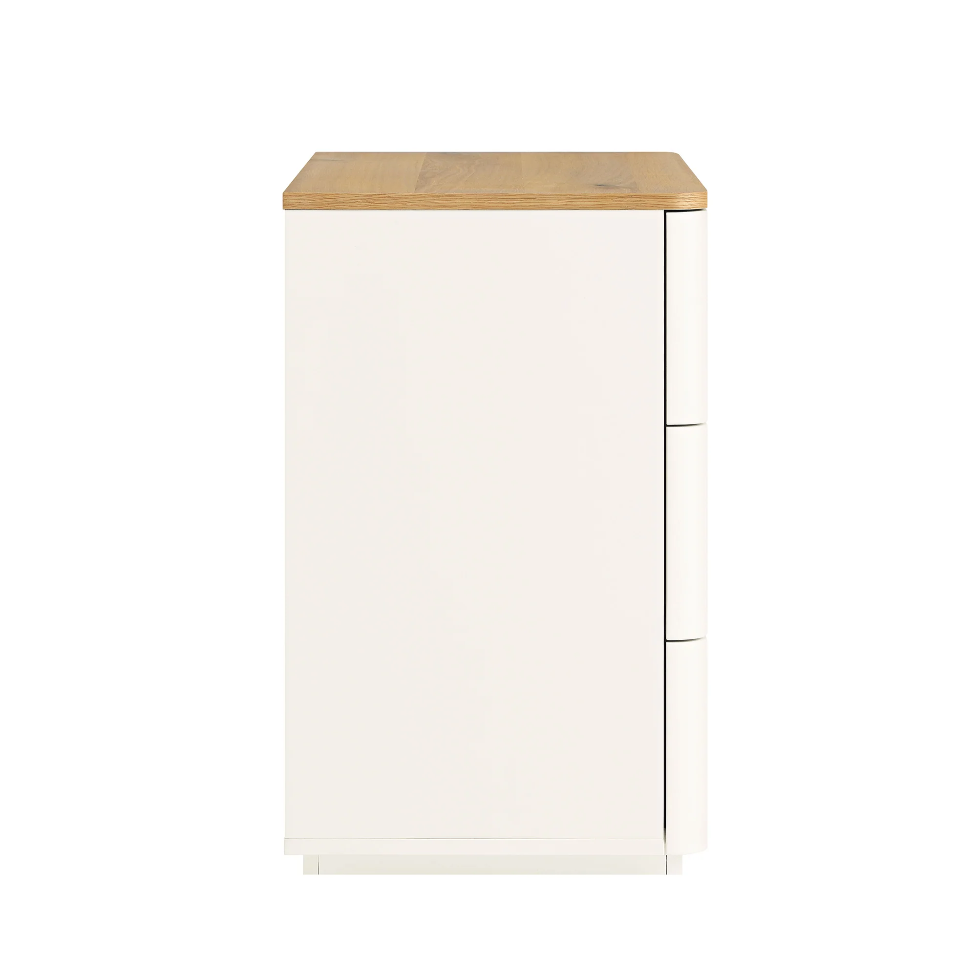 Agnes Curved Edge Chest of 3 Drawers, Off White with Oak Top - Image 9