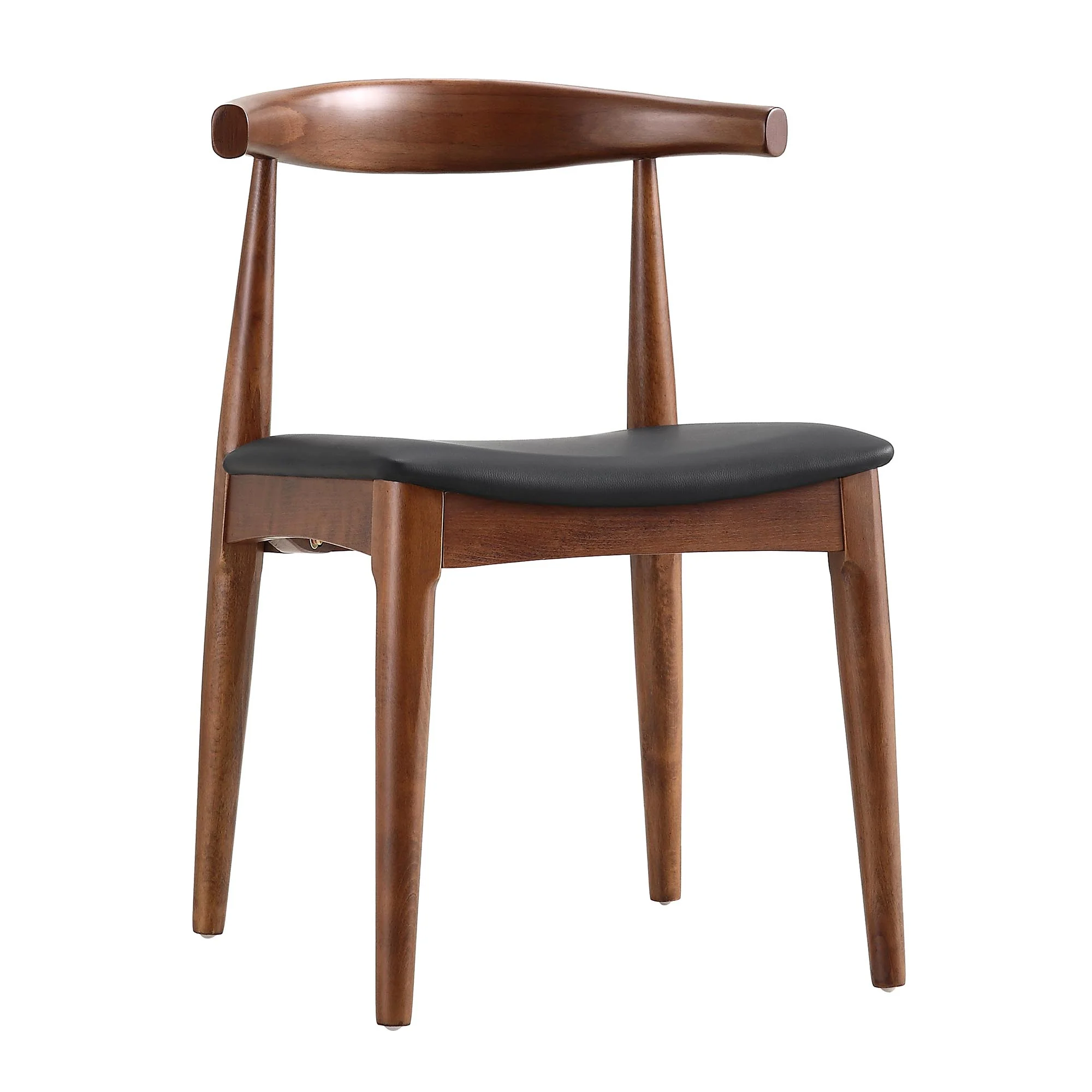 Arley Set of 2 Beech Wood Dining Chairs, Walnut and Black - Image 4