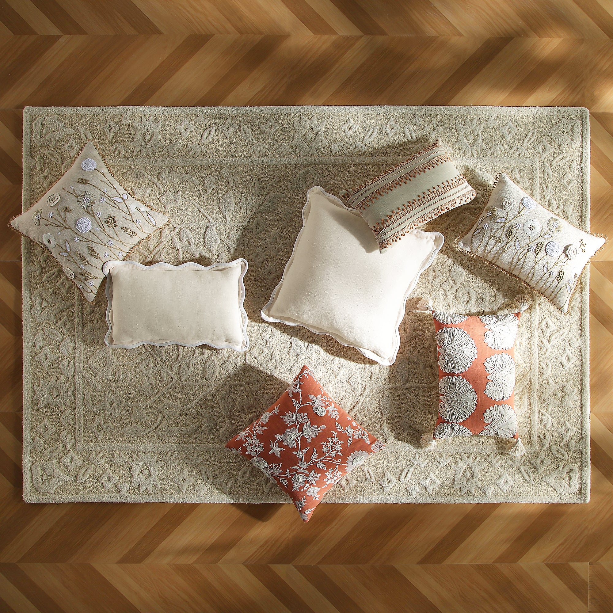 Aubrey Collection Suzani Motif Appliqué Cushion - Image 3