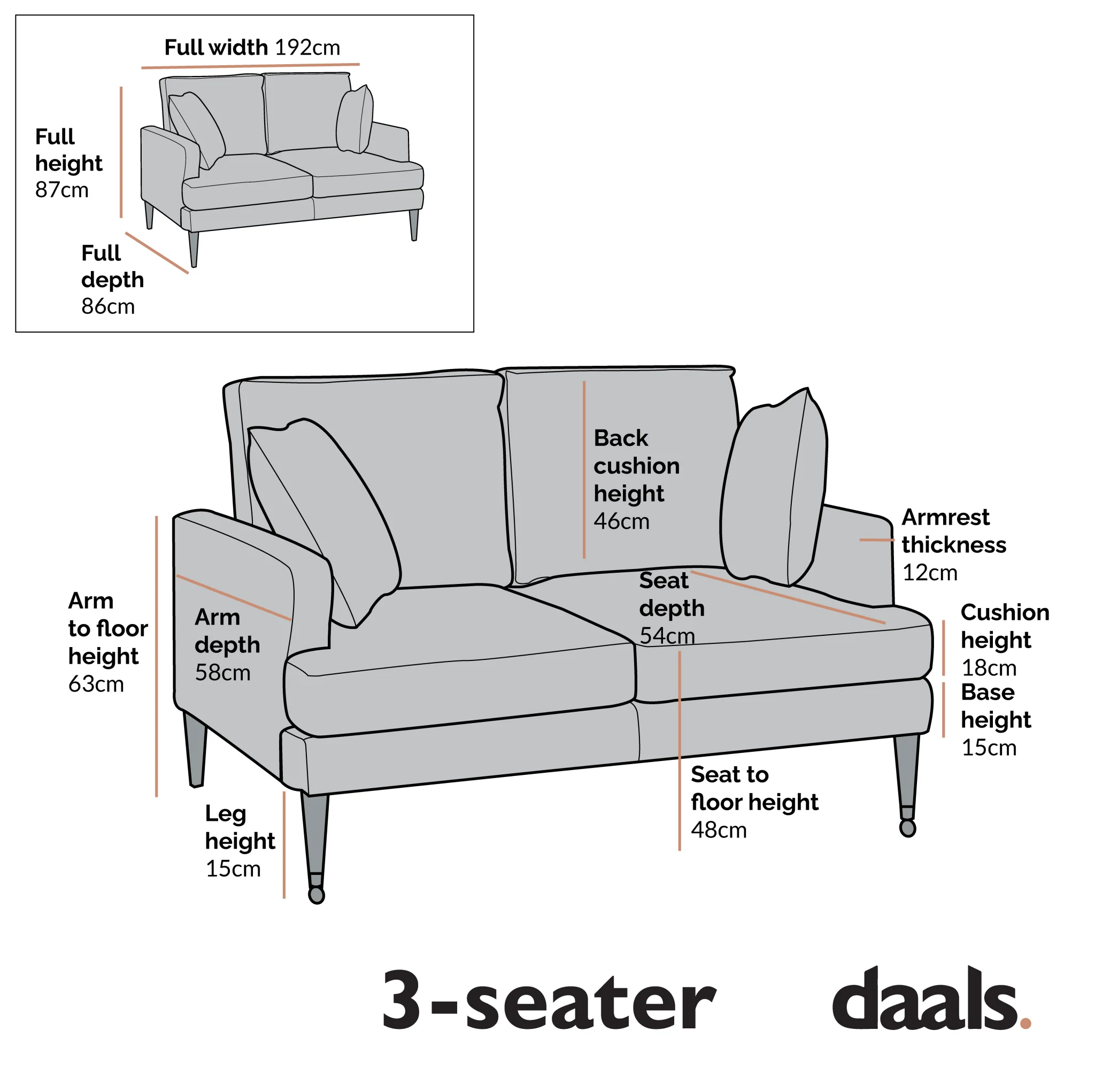 Brigette 3-Seater Olive Green Velvet Sofa with Antique Brass Castor Legs - Image 6