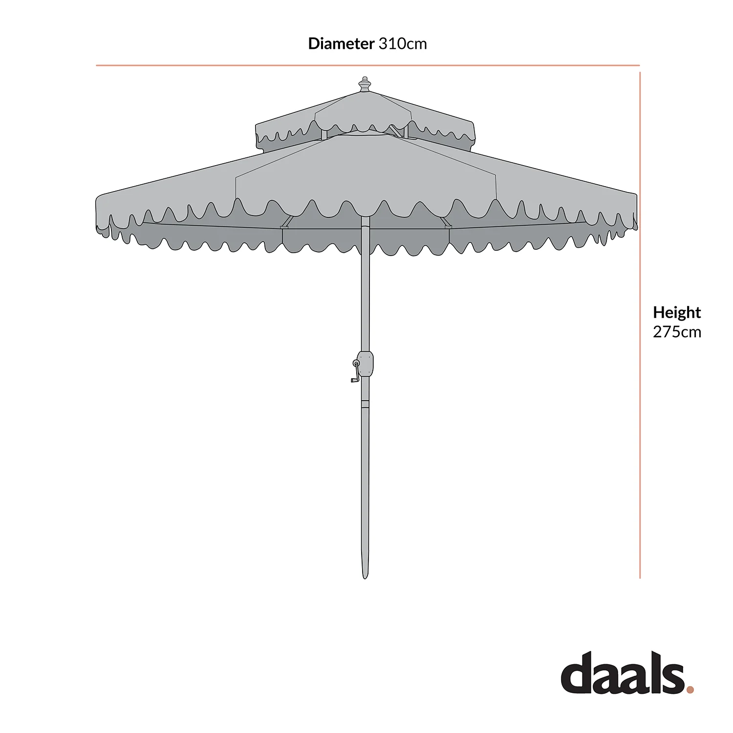Fabienne Yellow and White Striped 3M Double Top Crank and Tilt Parasol - Image 6