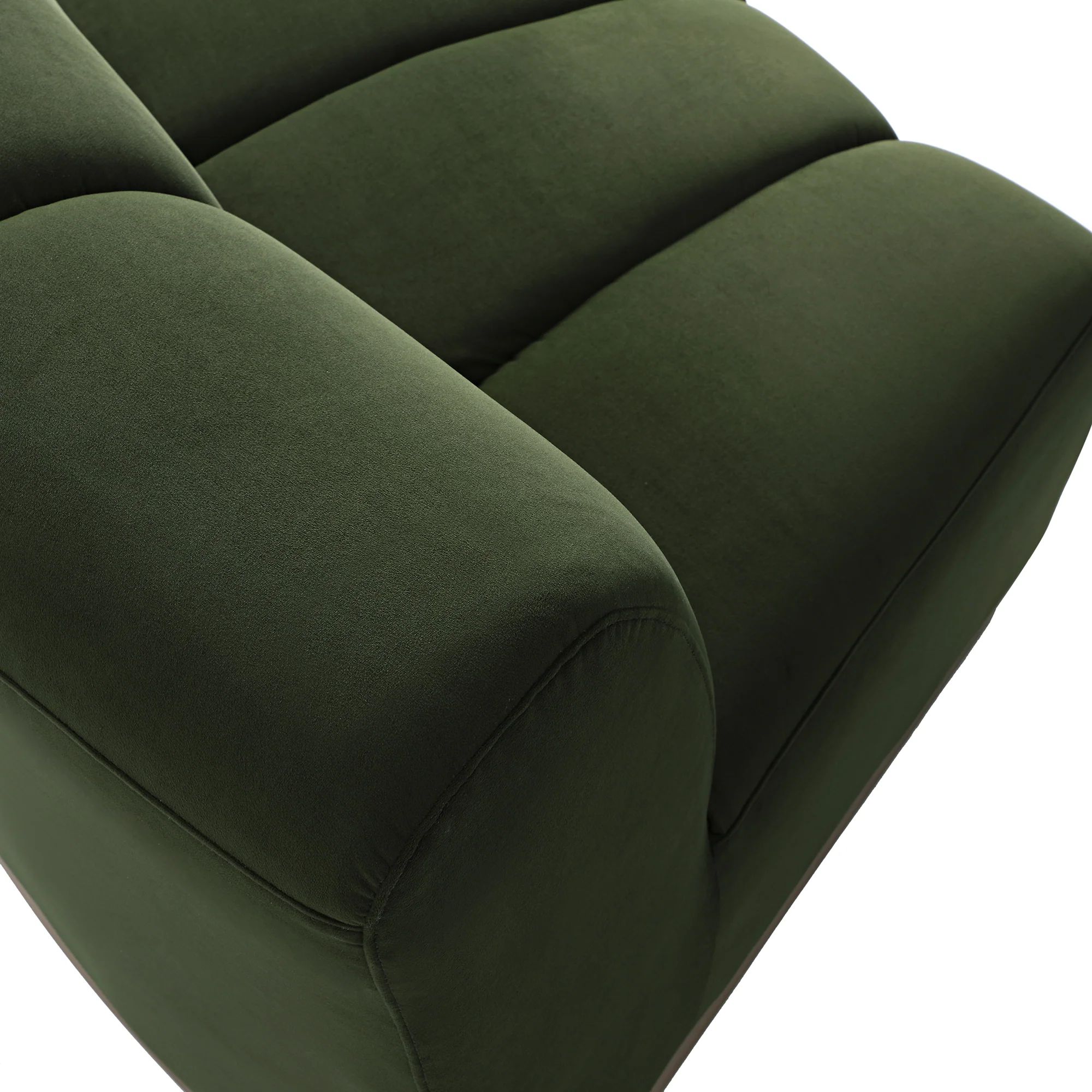 Granvia Moss Green Velvet Modular Sofa, 3-Seater L-Shaped Sofa - Image 8