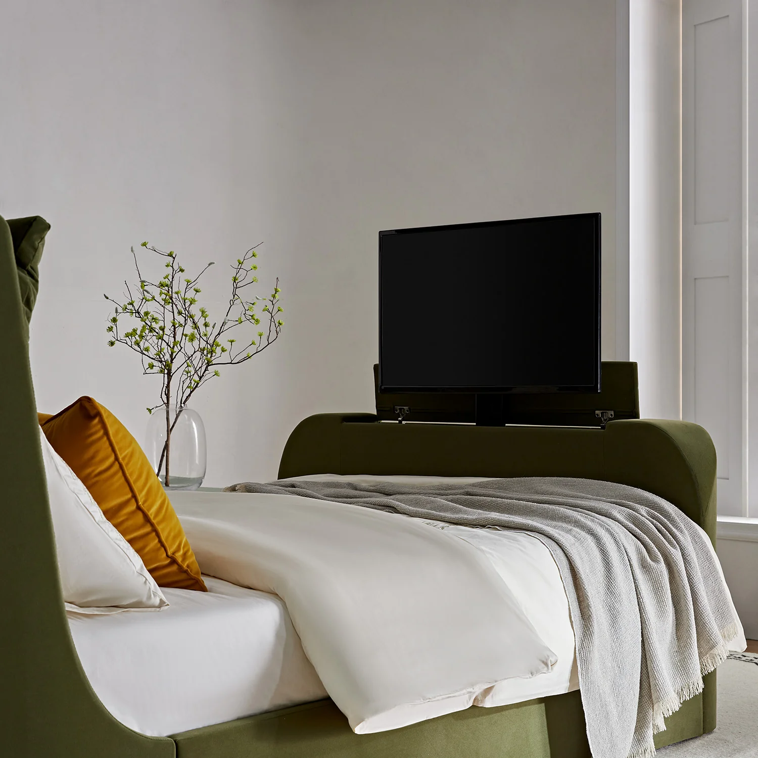 Hadley Moss Green Velvet Ottoman TV Bed - Image 8