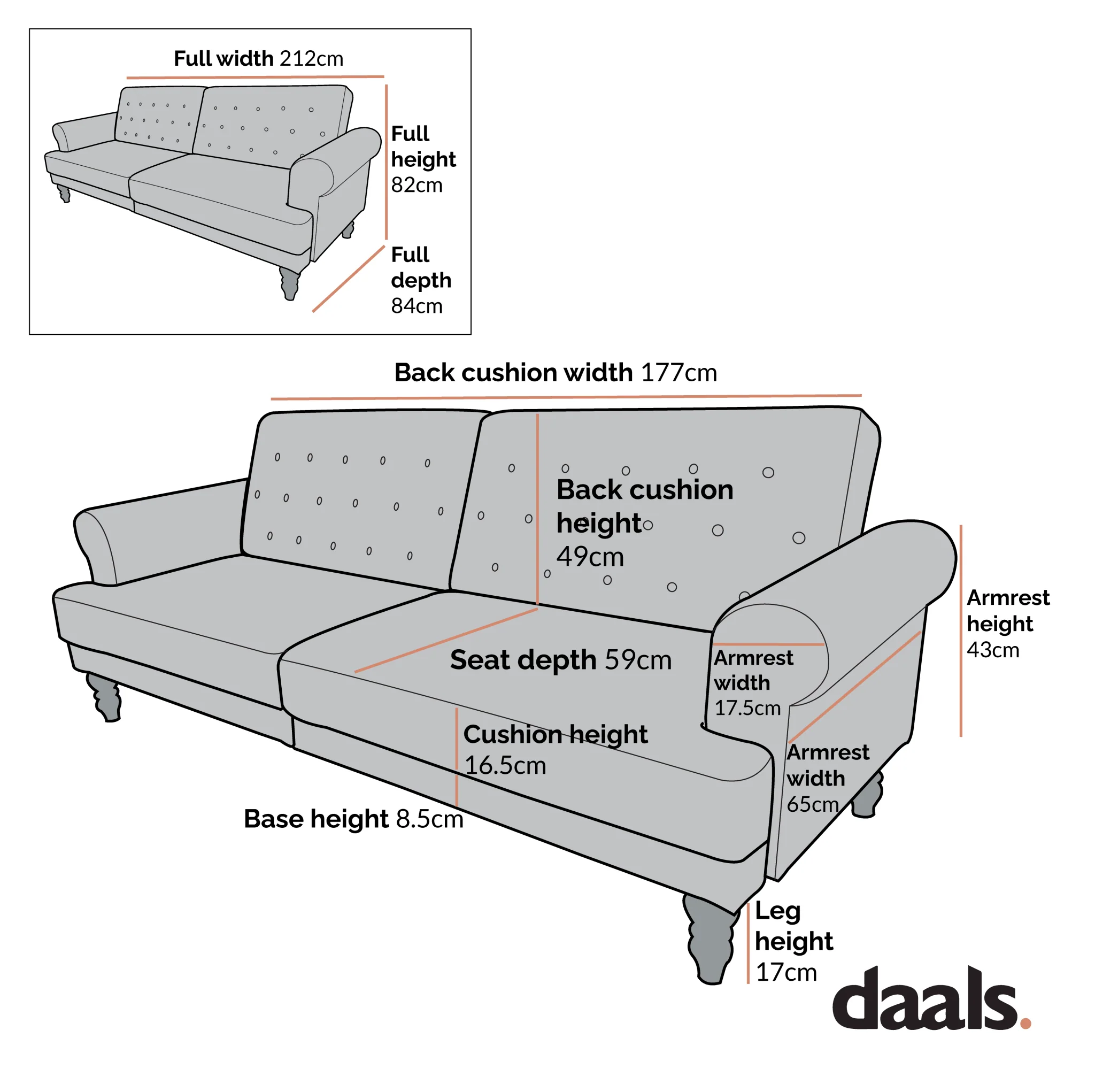 Hanney 3-Seater Chesterfield Sofabed in Grey Velvet - Image 6