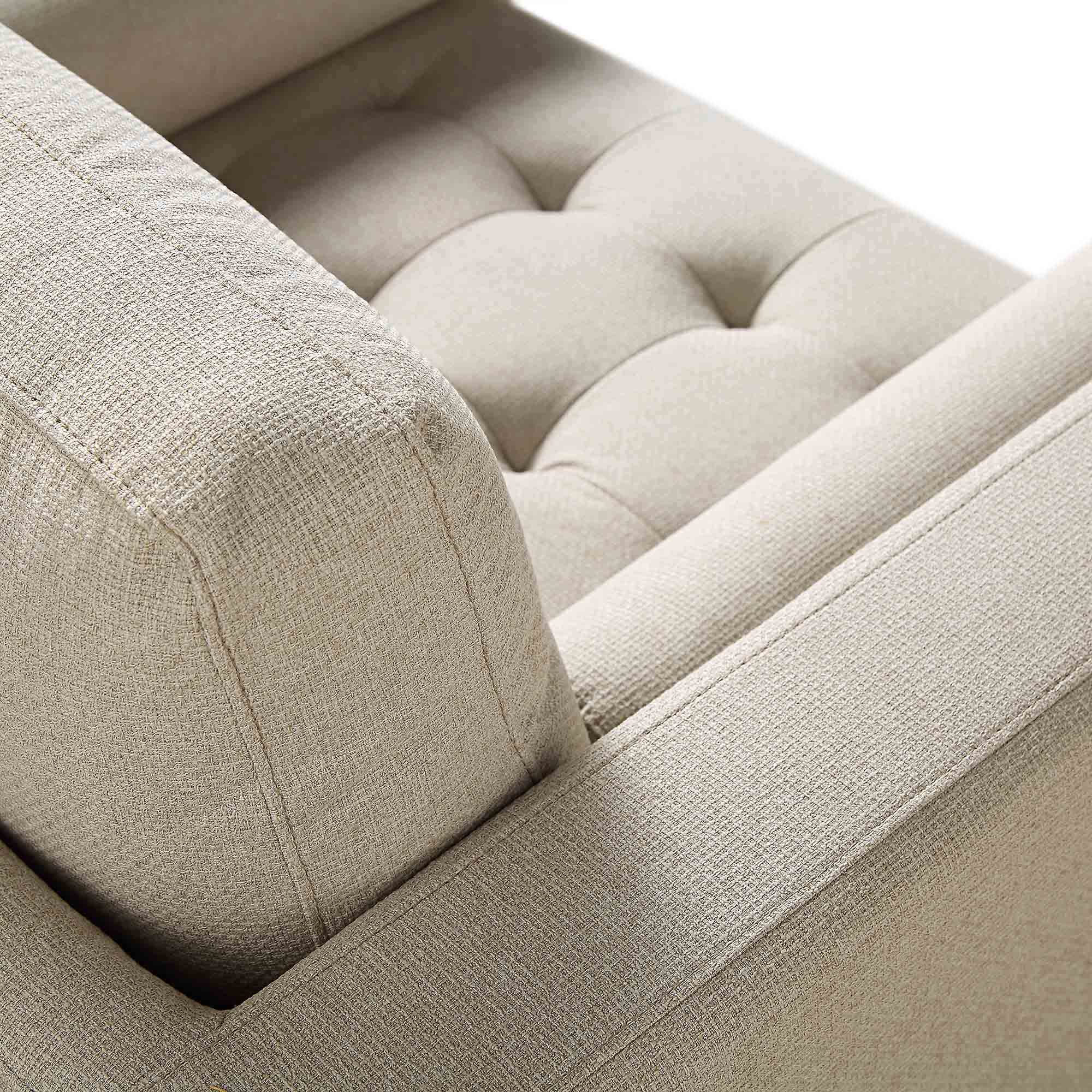 Henrietta Armchair, Beige Woven Fabric - Image 12