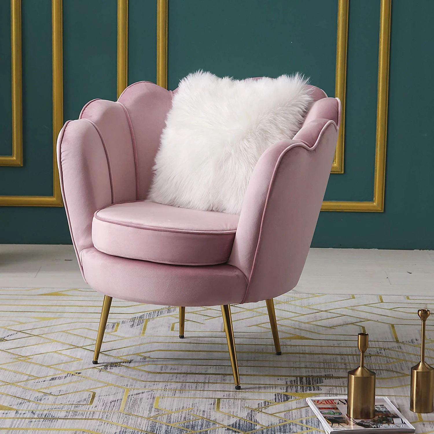 Hepburn Accent Chair in Pink Velvet - Image 2