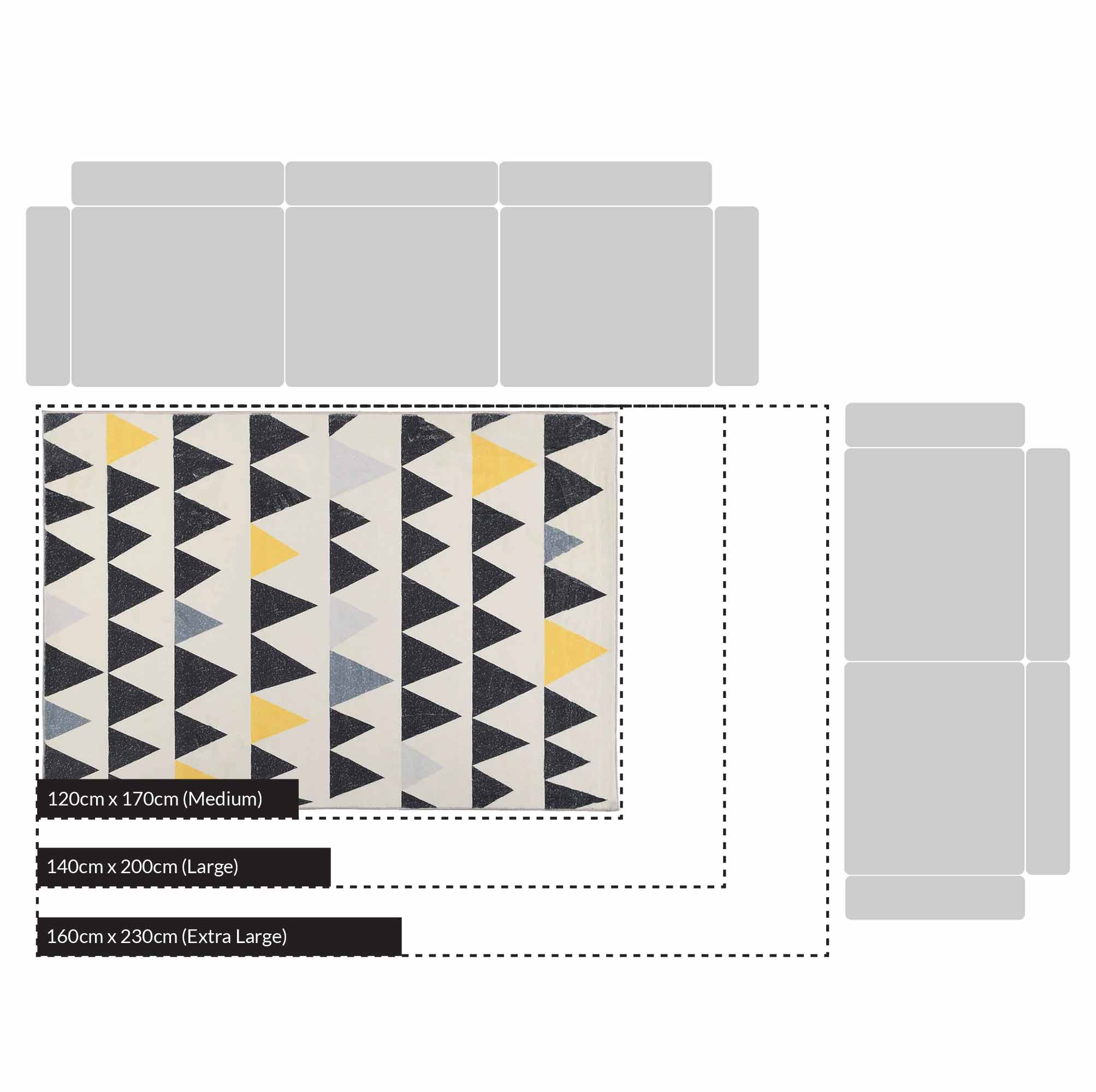 Hex Printed Rug 140 x 200 cm - Image 3