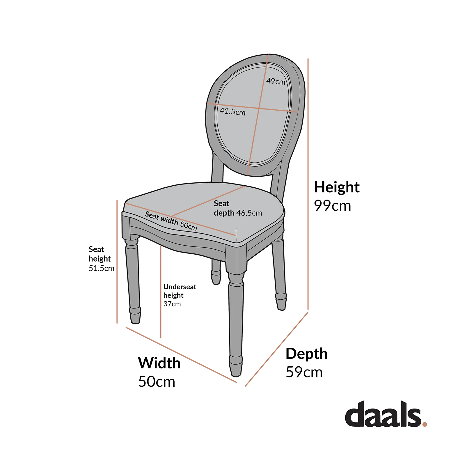 Lainston Set of 2 Classic Weathered Oak Dining Chairs, Oatmeal Brushed Fabric - Image 9