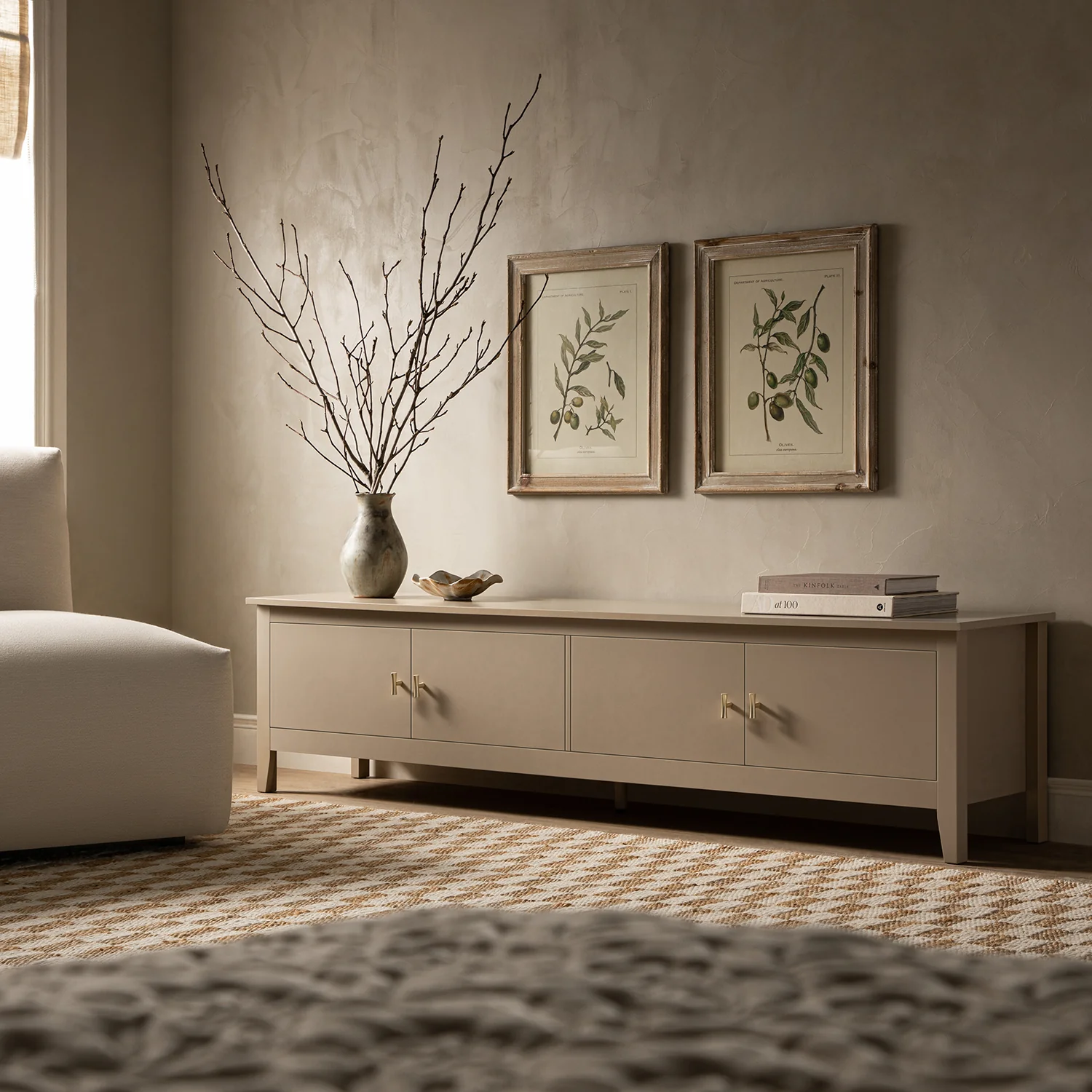 Leonie Check Natural & Ivory White Handwoven Wool & Jute Rug - Image 4