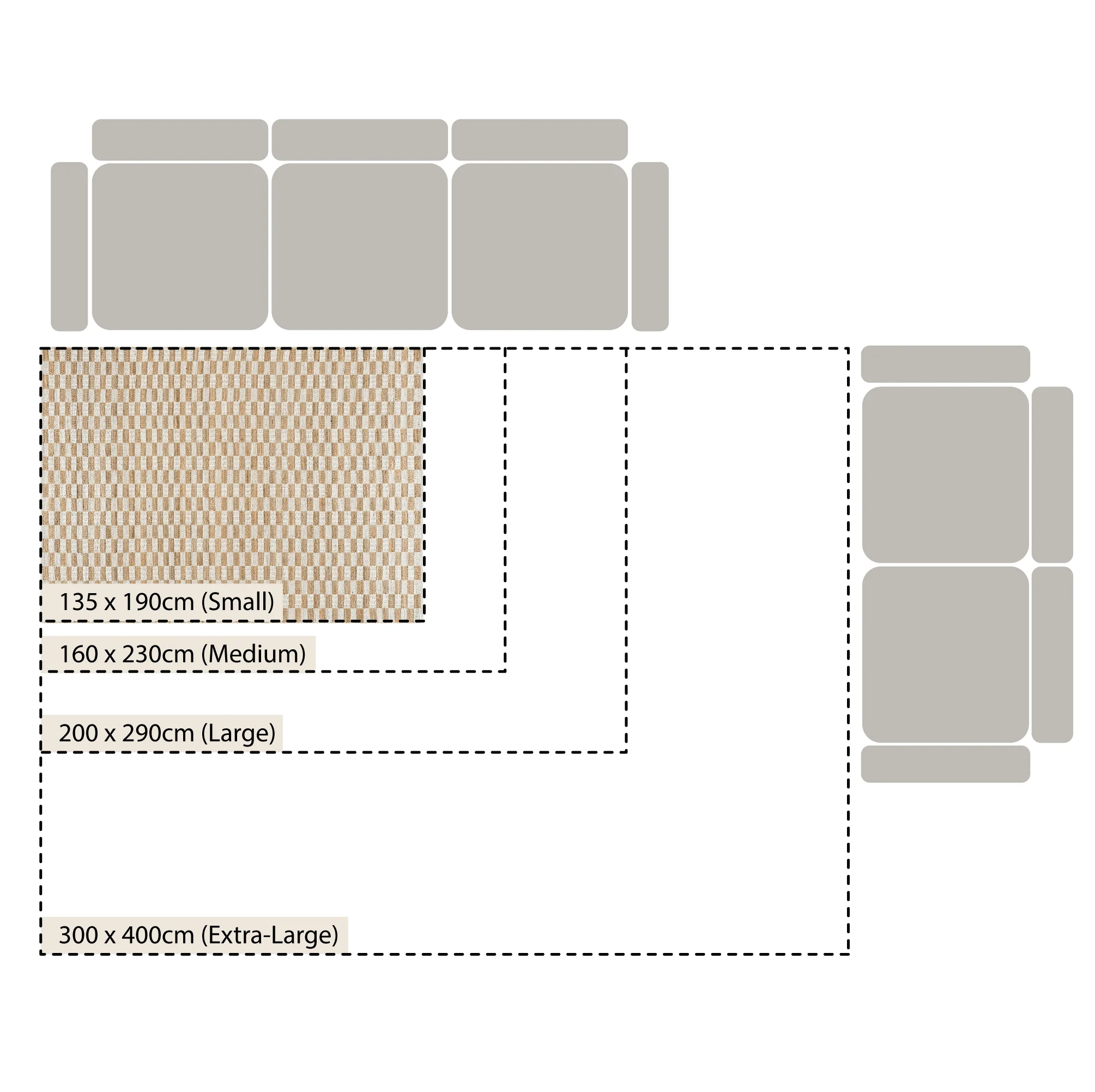 Leonie Check Natural & Ivory White Handwoven Wool & Jute Rug - Image 8