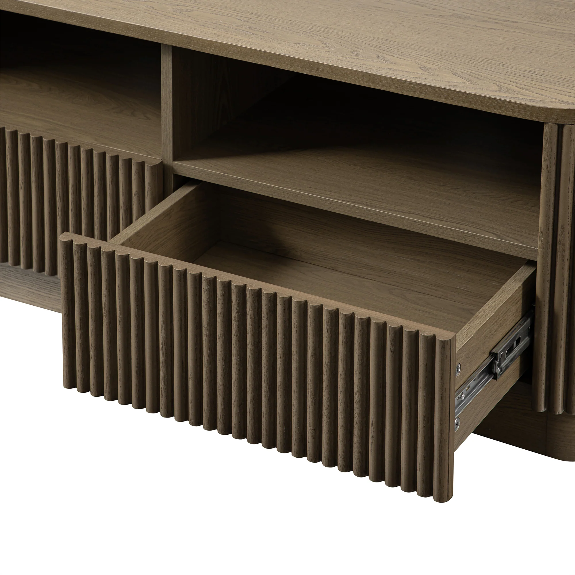 Maru 120cm TV Unit with Drawers, Silver Oak - Image 14