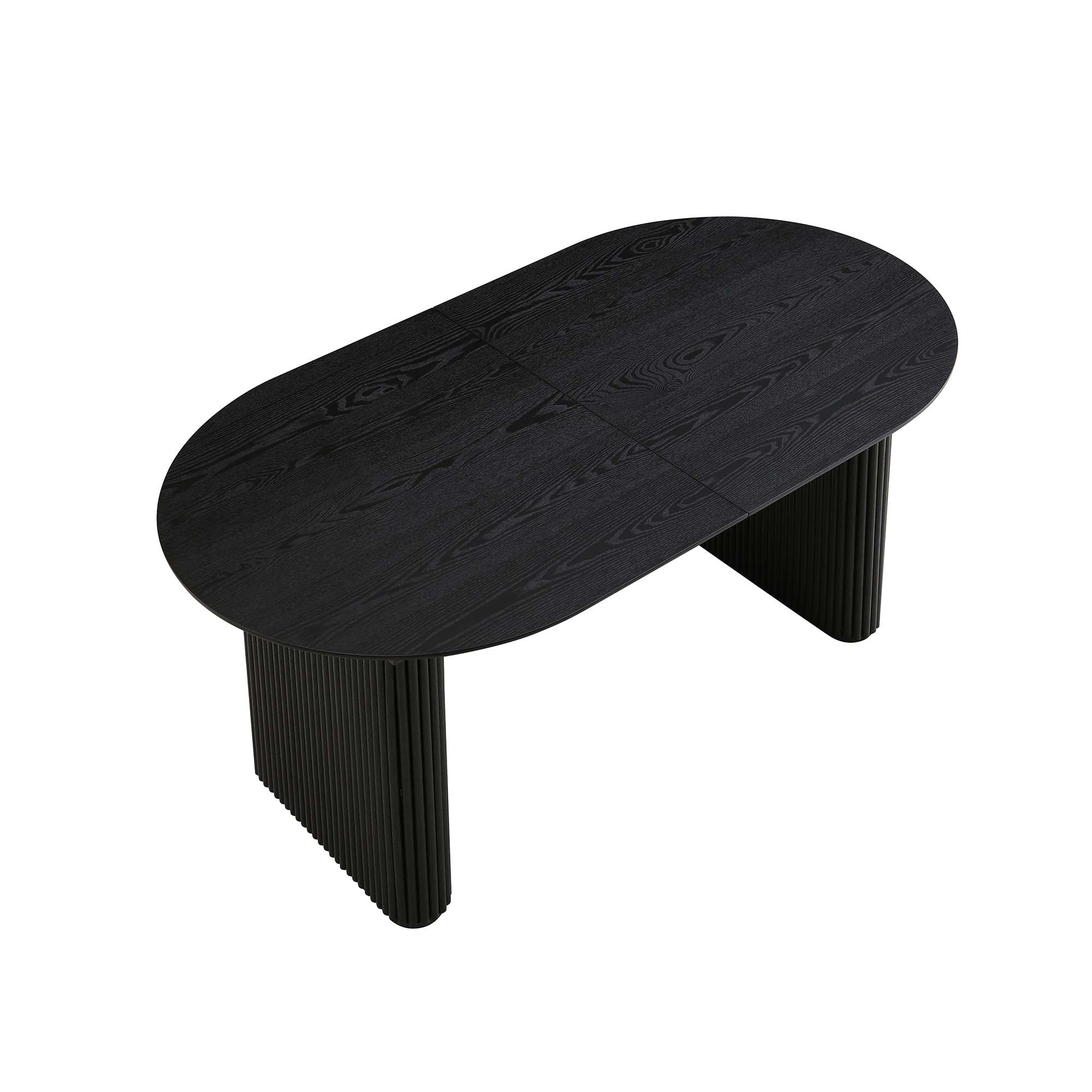 Maru Oval 6-8 Seater Extending Oak Pedestal Dining Table, Black - Image 13