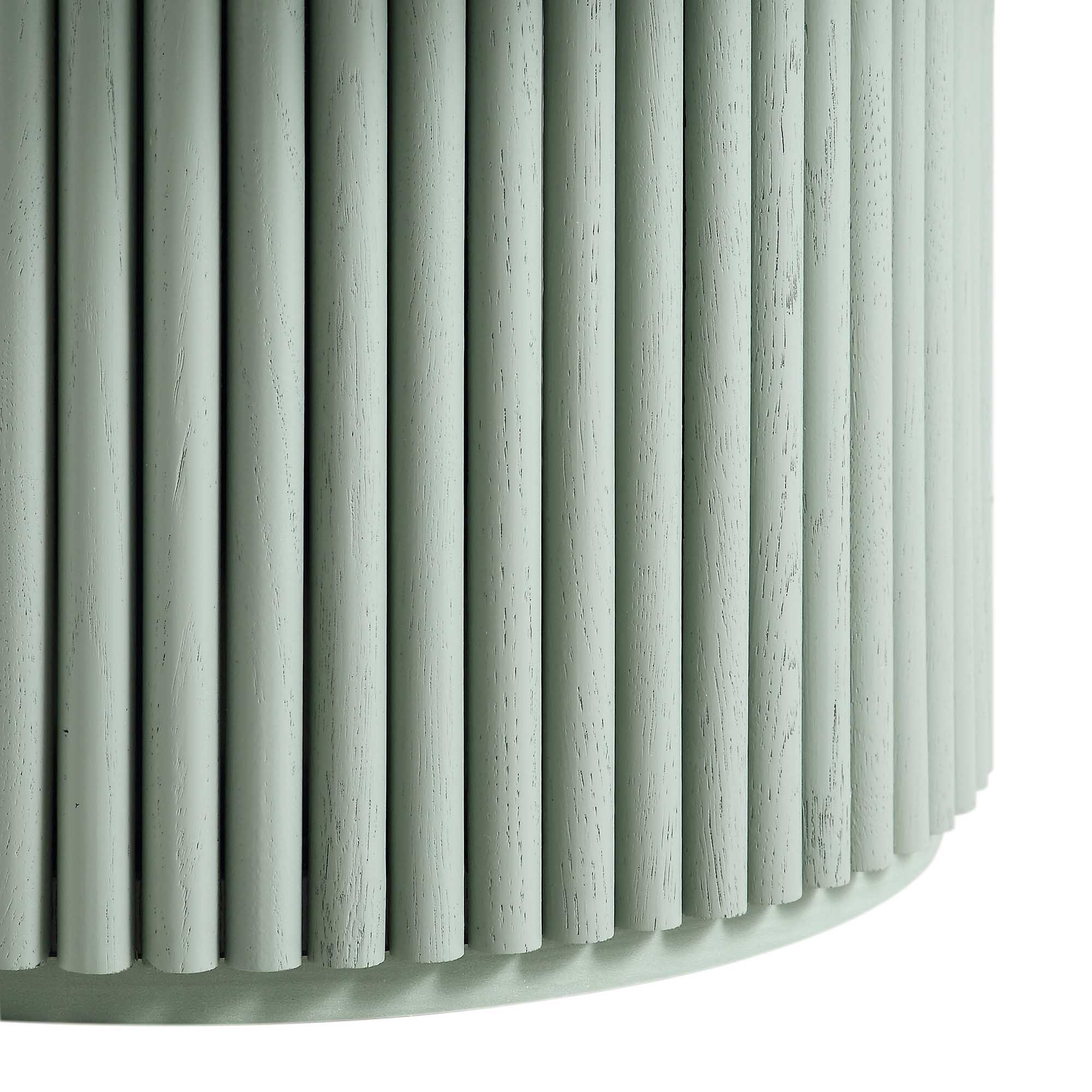 Maru Round Oak Pedestal Coffee Table, Sage Green - Image 9