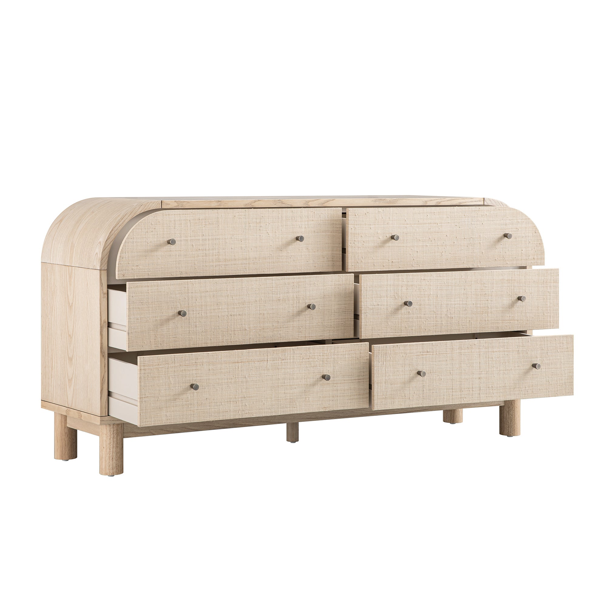 Maude Chest of 6 Drawers, Natural Ash with Raffia - Image 10