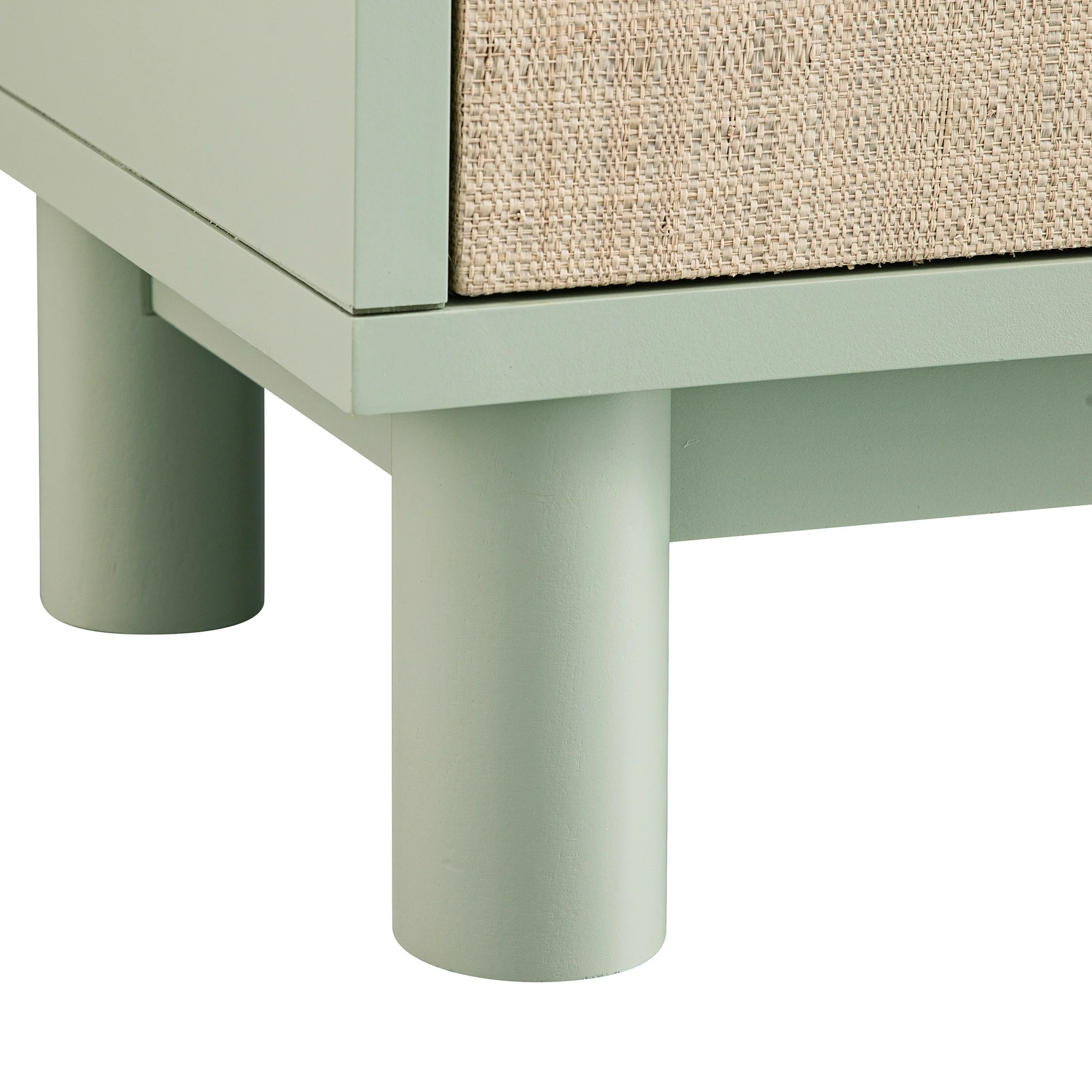 Maude Wide 3-Drawer Sideboard, Muted Pistachio Ash with Raffia - Image 18