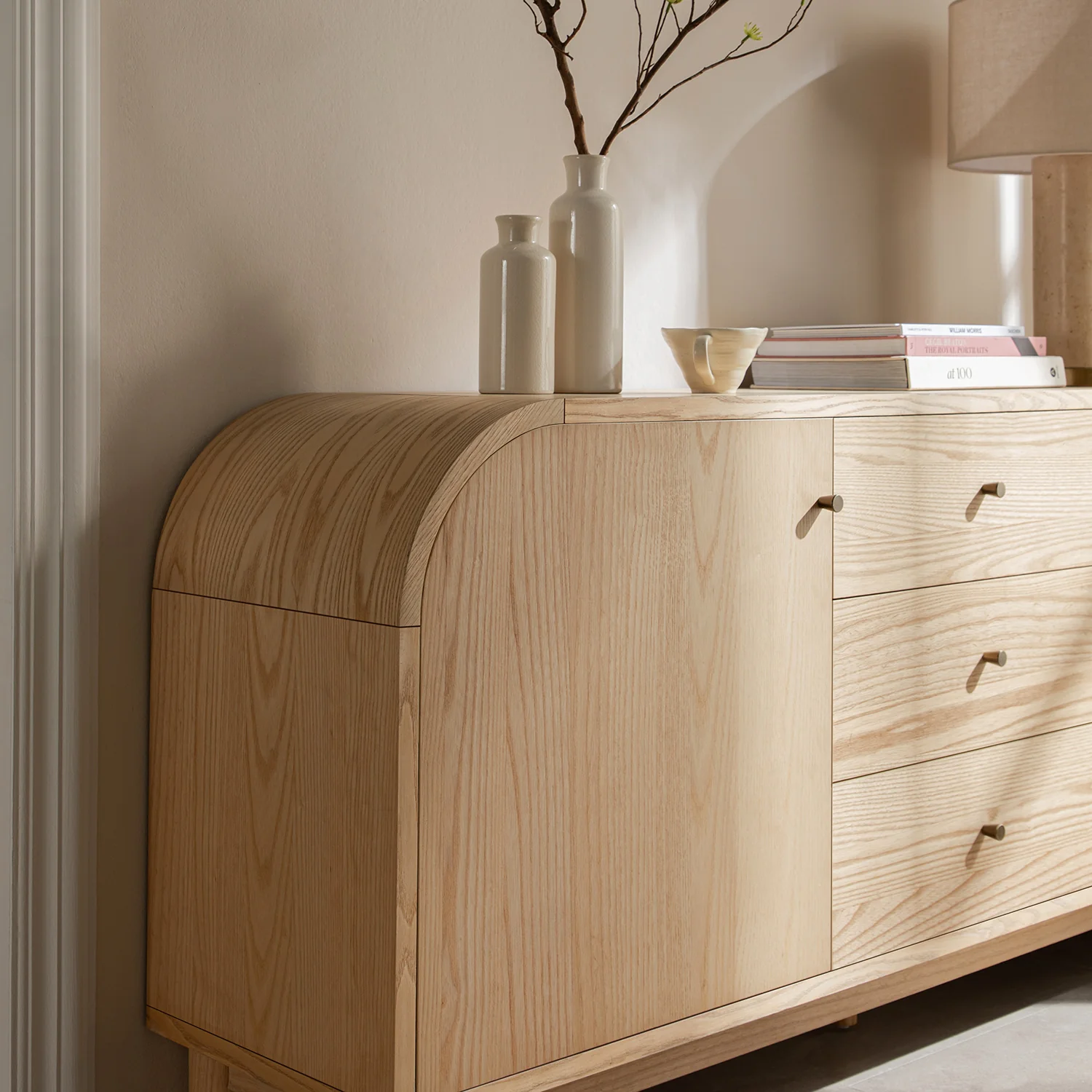Maude Wide 3-Drawer Sideboard, Natural Ash - Image 6
