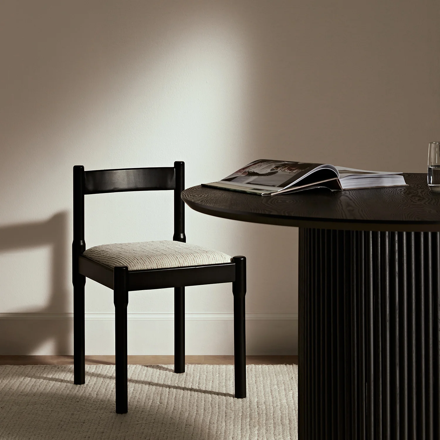 Minley 2-in-1 Dining Chair, Black Matte