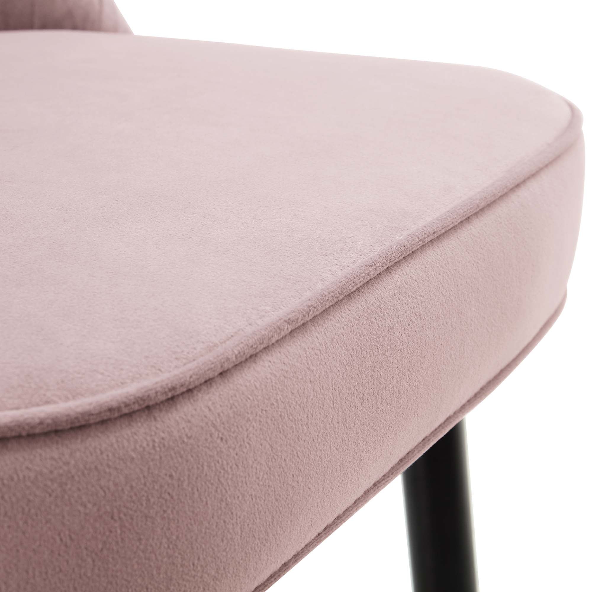 Miyae Set of 2 Pleated Pale Pink Velvet Upholstered Counter Stools - Image 13