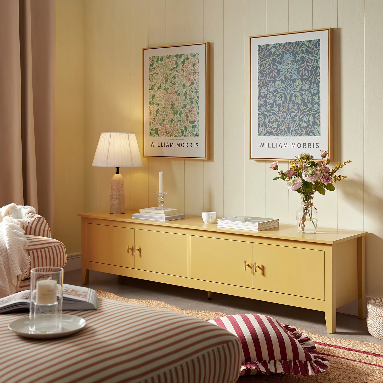 Oakham 180cm Wide TV Unit, Rattan Yellow - Image 2