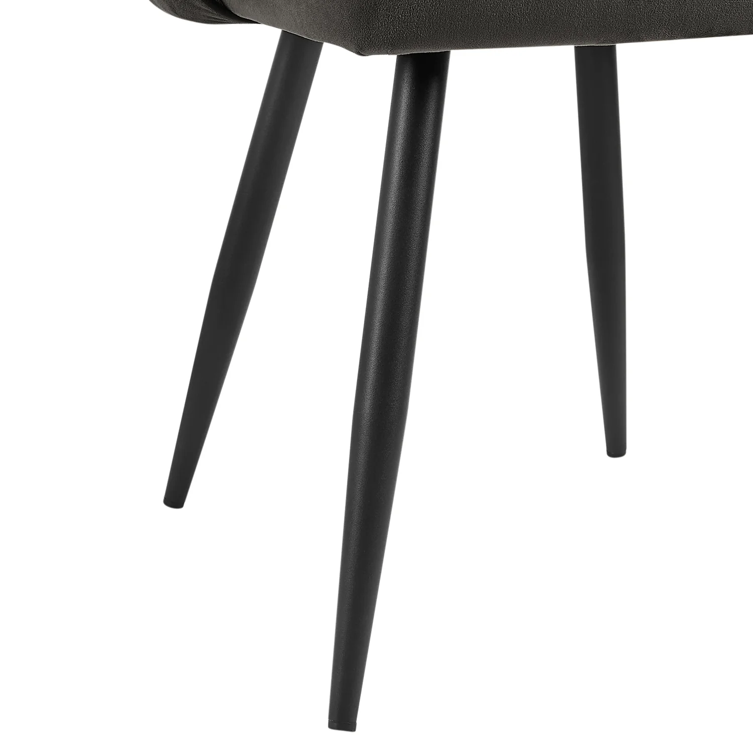 Oakley Set of 2 Dark Grey Velvet Upholstered Dining Chairs with Piping - Image 8