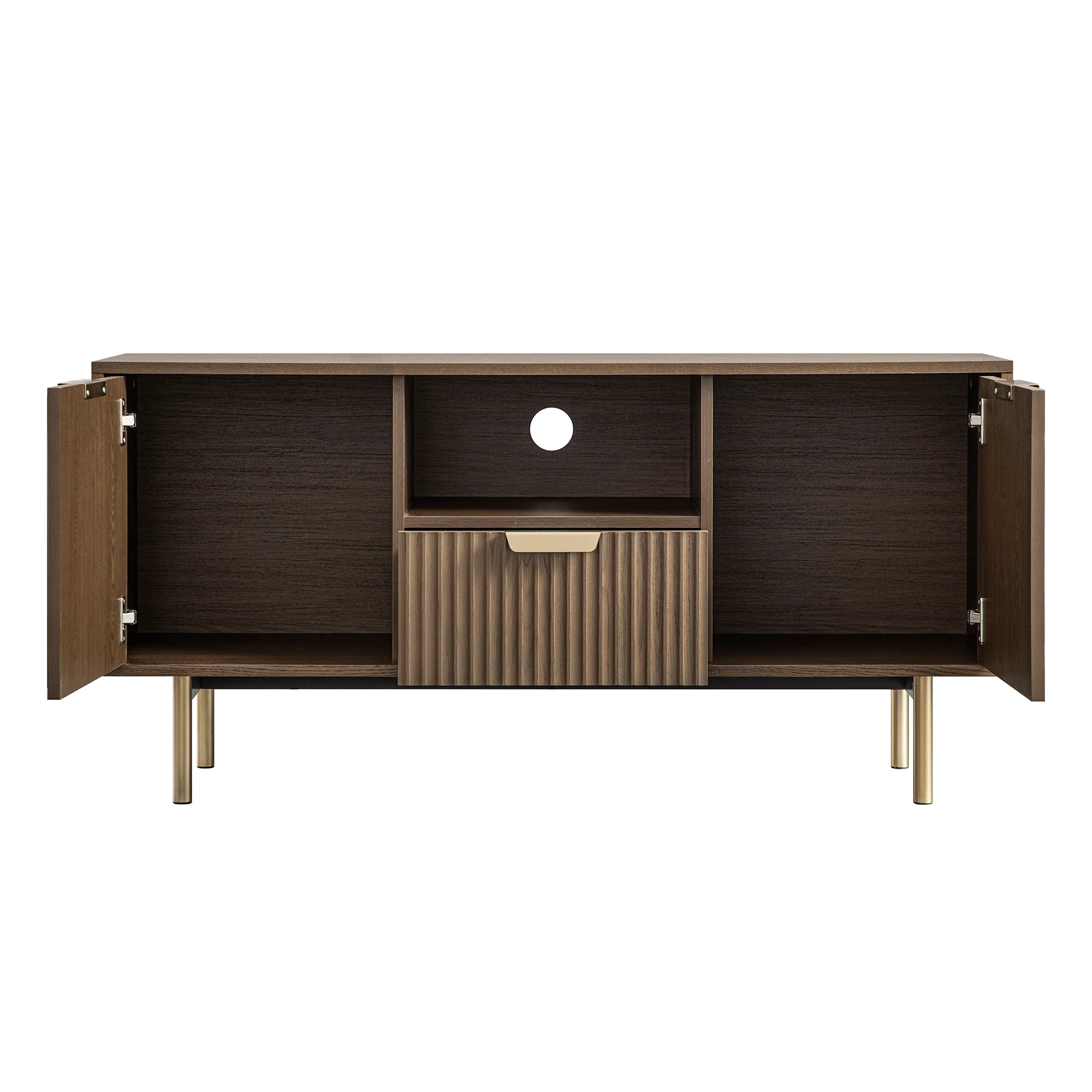 Richmond Ridged 120cm Wide TV Media Unit, Dark Ash - Image 12