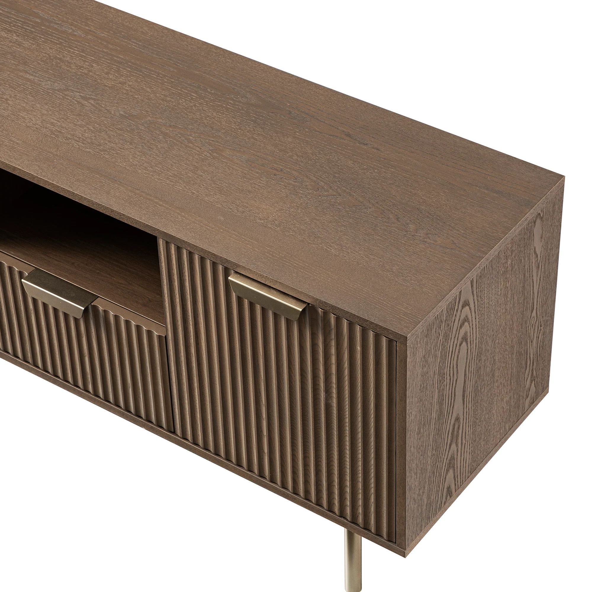 Richmond Ridged 120cm Wide TV Media Unit, Dark Ash - Image 17