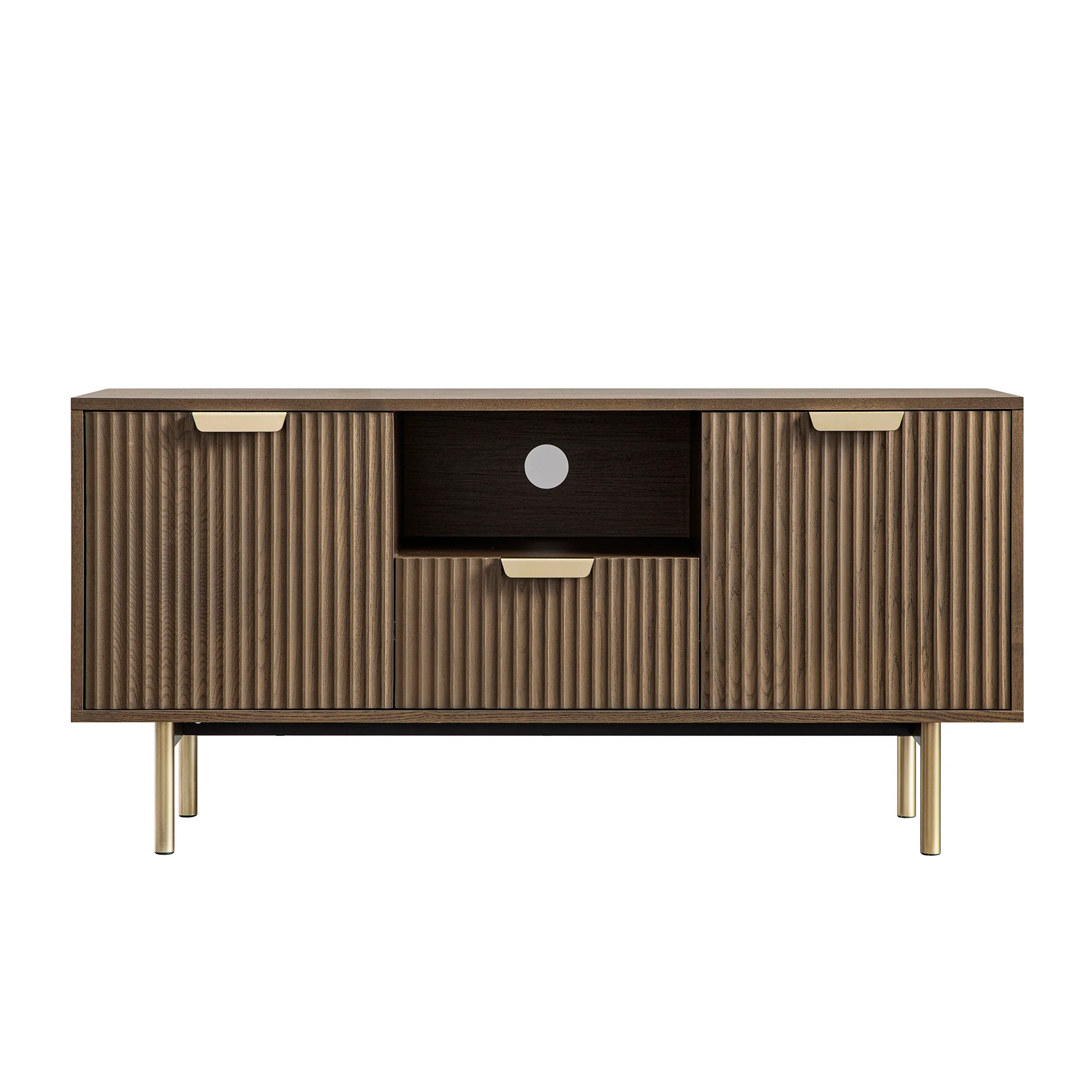Richmond Ridged 120cm Wide TV Media Unit, Dark Ash - Image 8