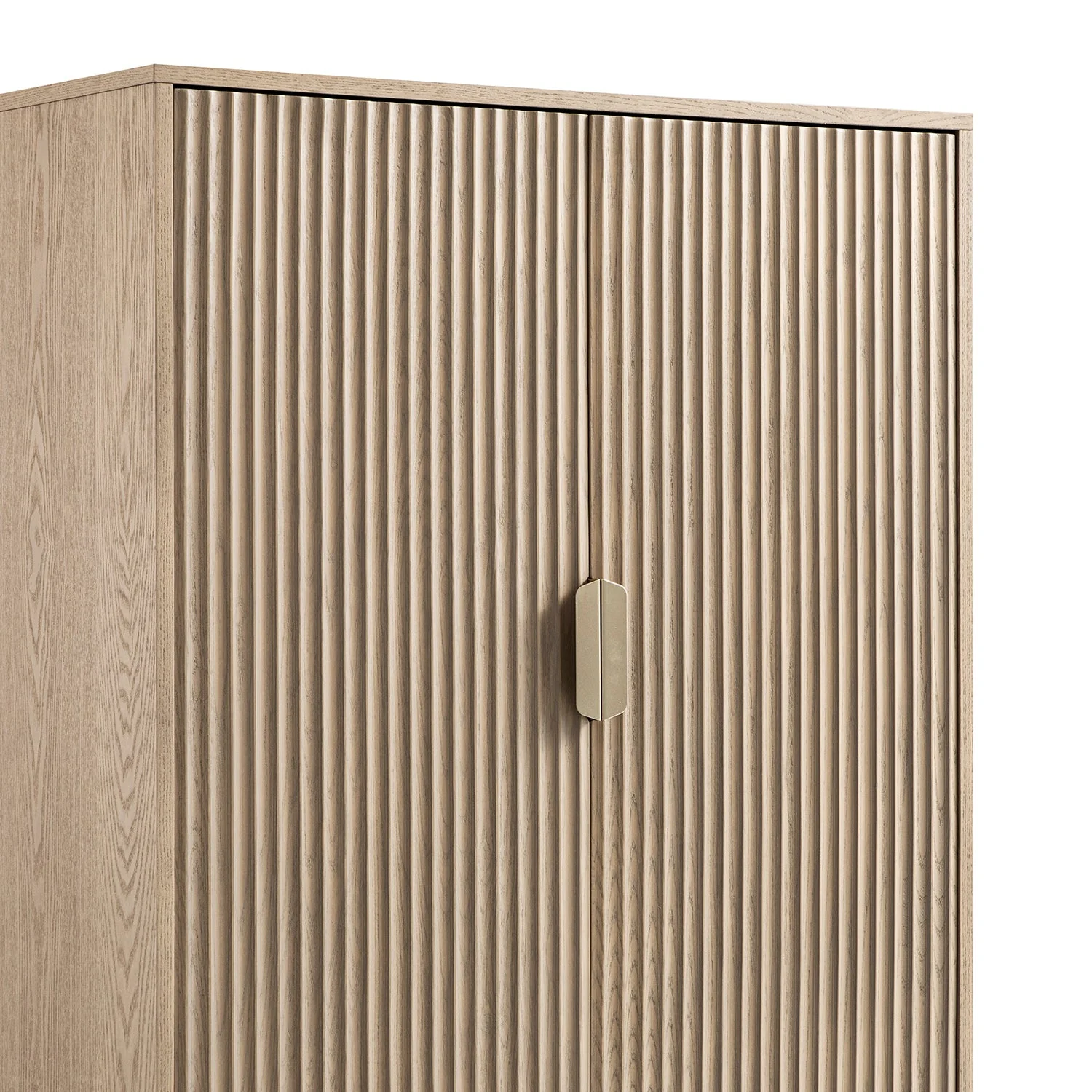Richmond Ridged Highboard Storage Cabinet, Light Ash - Image 16