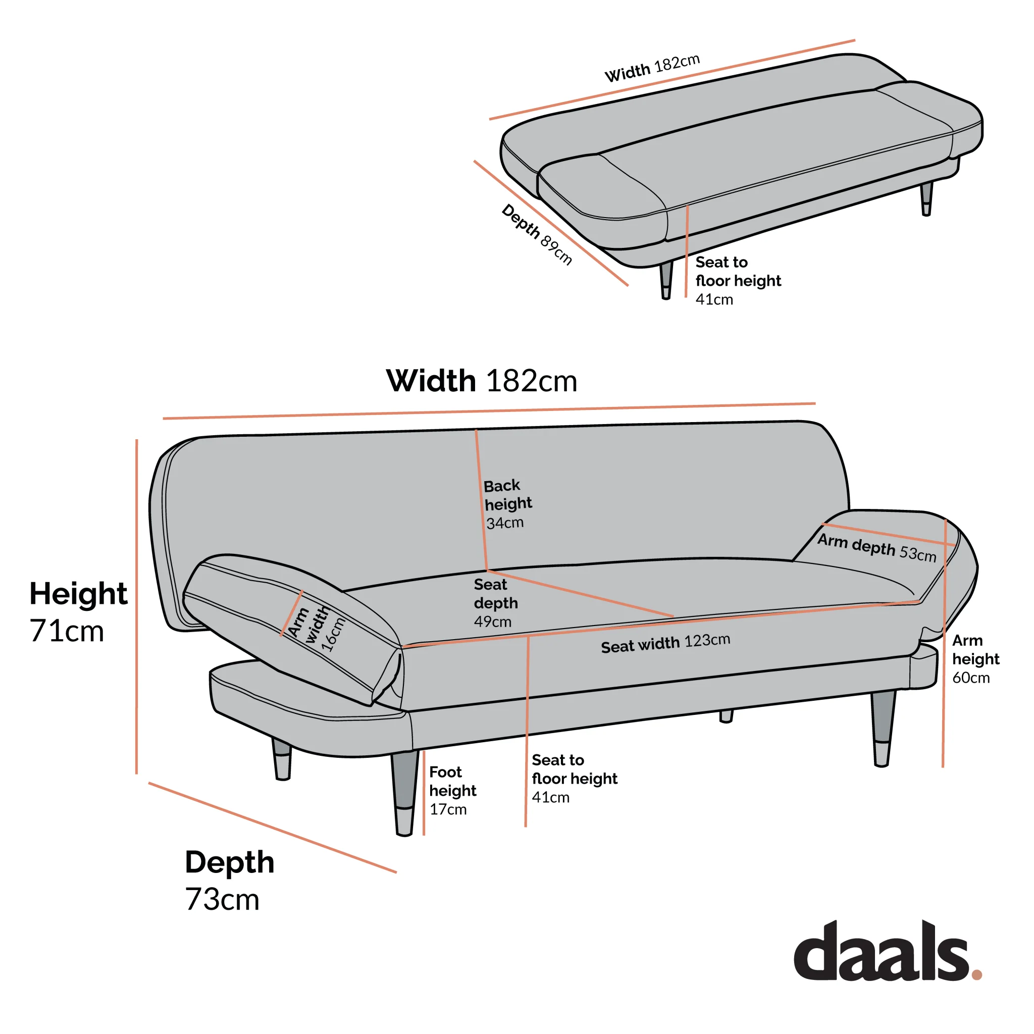 Solna 2-Seater Sofa Bed, Mink Velvet - Image 7