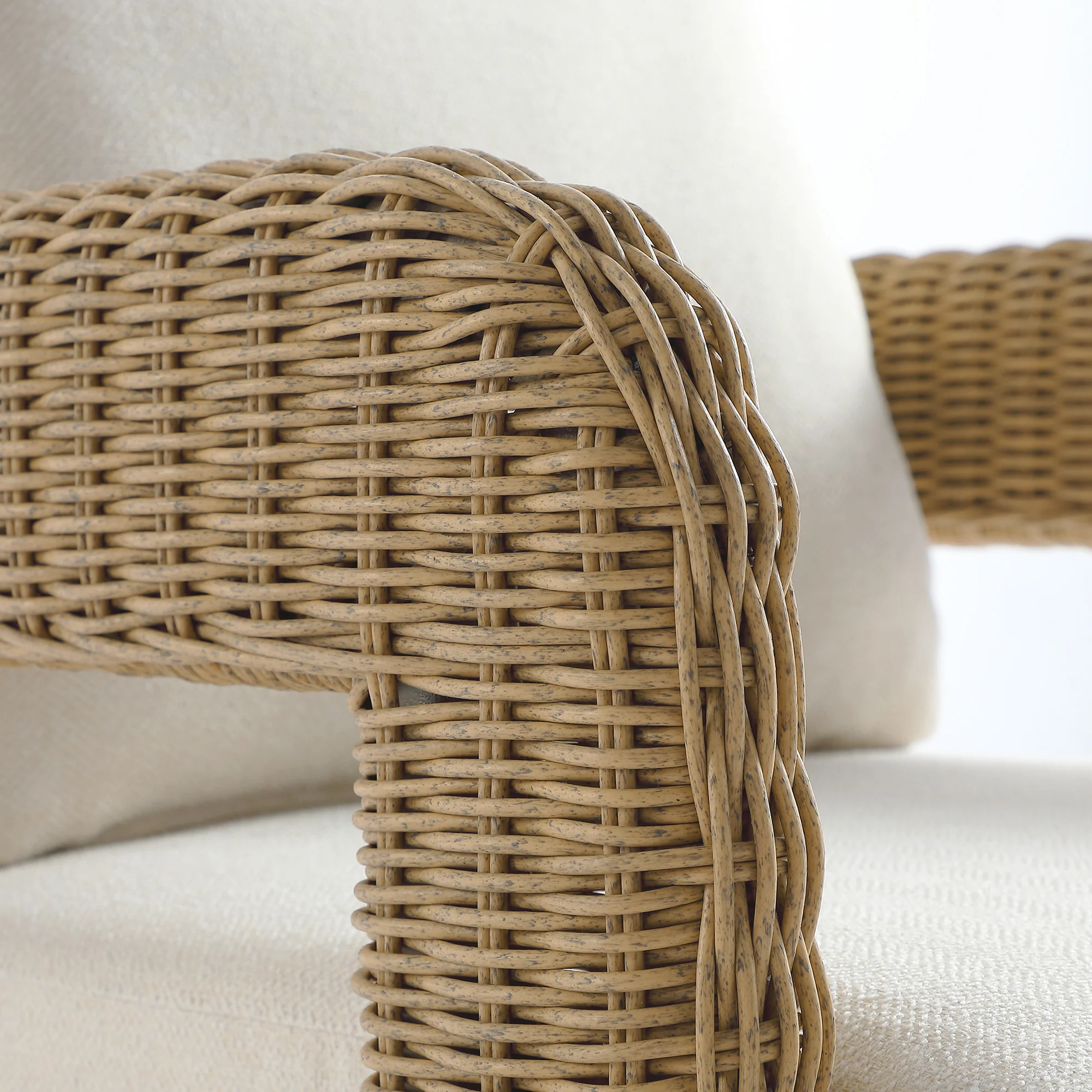Stanford Round Wicker Outdoor 4-Seater Round Dining Set, Natural - Image 17