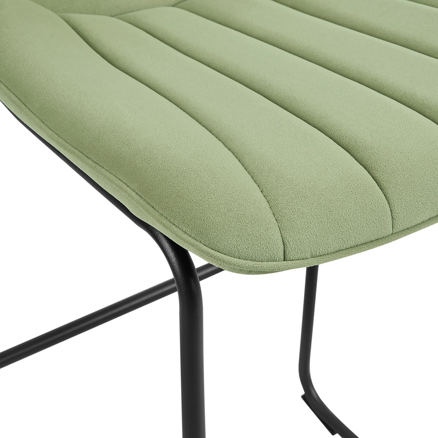 Sutton Set of 2 Bar Stools with Fluted Back (Sage Green Velvet) - Image 8