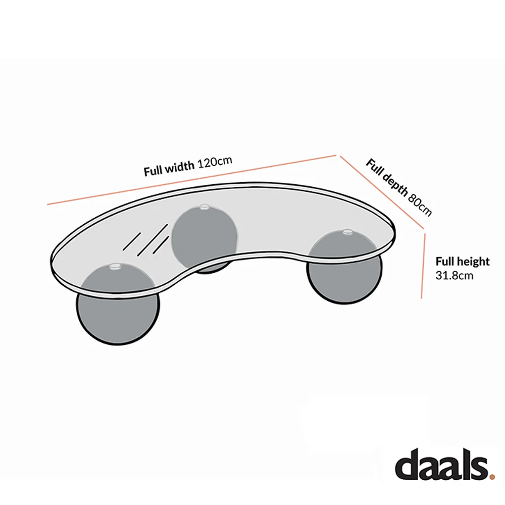 Sveti Curved Glass Coffee Table, Natural - Image 6