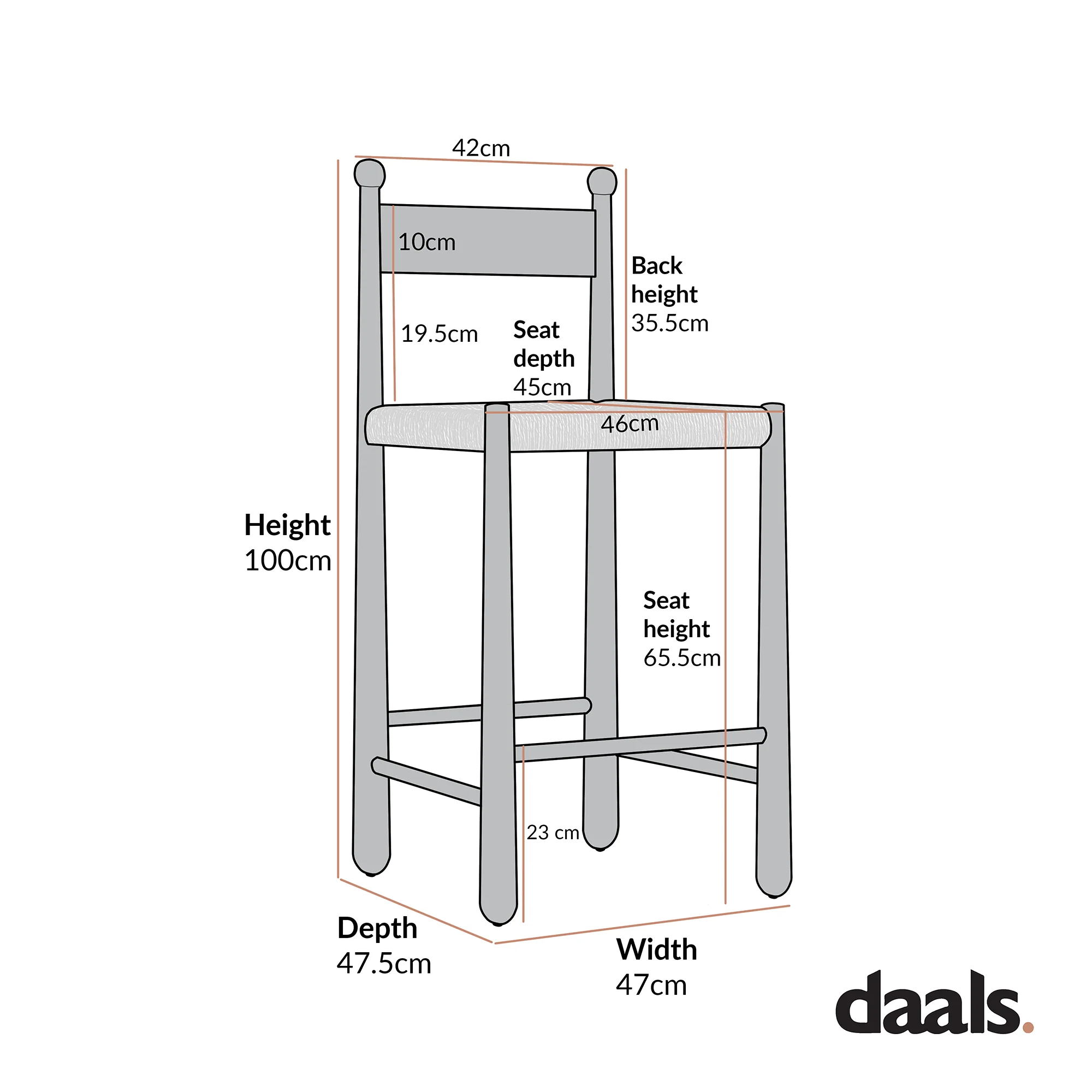 Tama Counter Stool, Light Taupe Boucle | Natural Oak Frame - Image 10