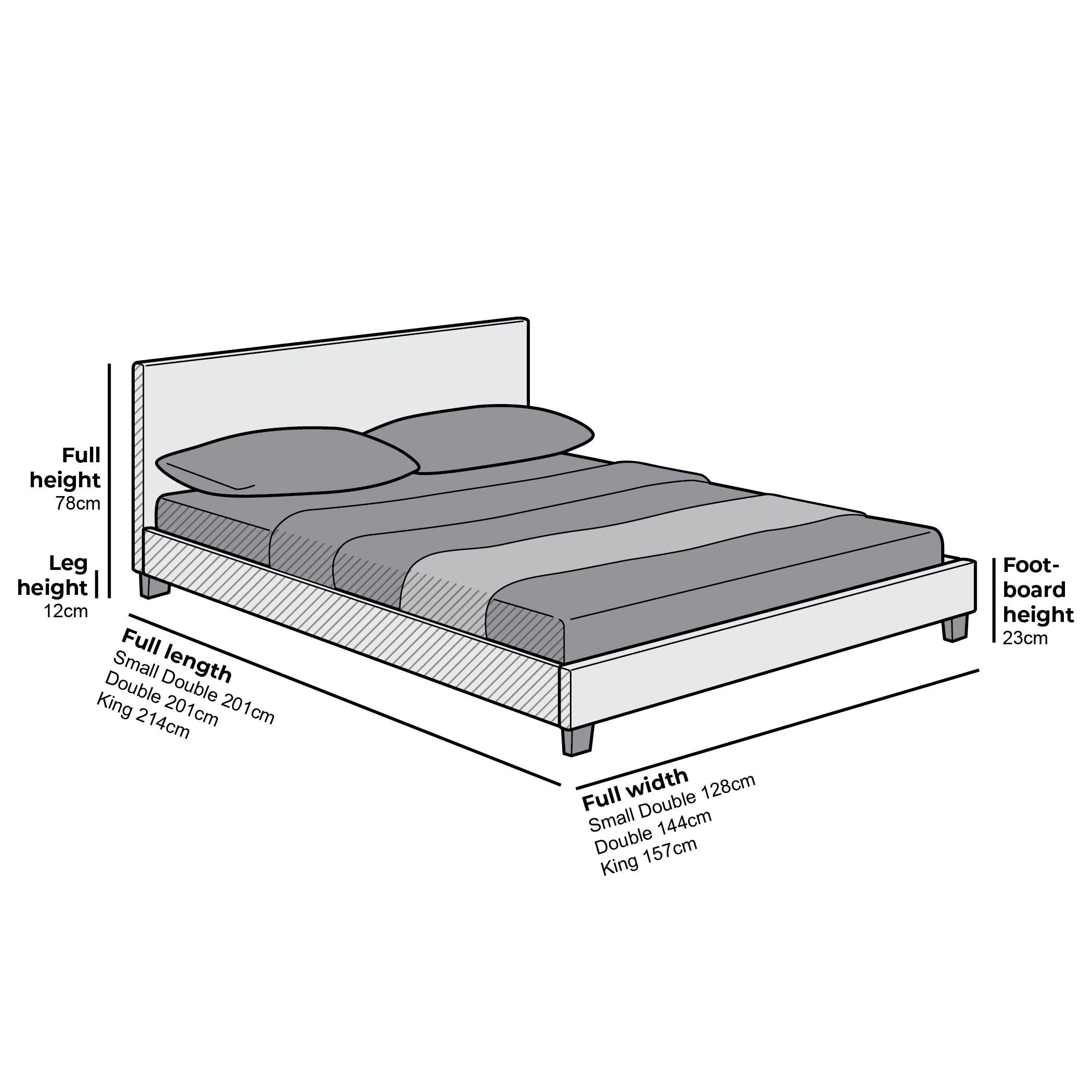 URSA Black PU Leather Bed Frame with LED on Footend - Image 6