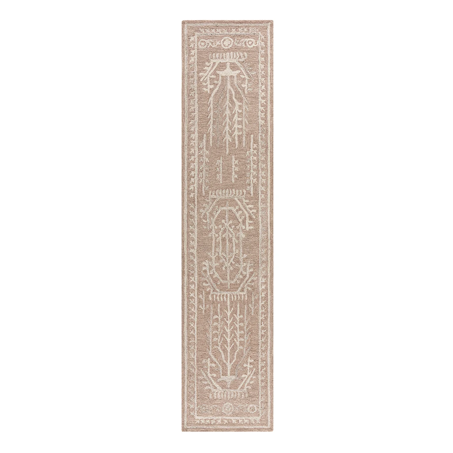 Varanasi Taupe Traditional Hand Tufted Wool Runner